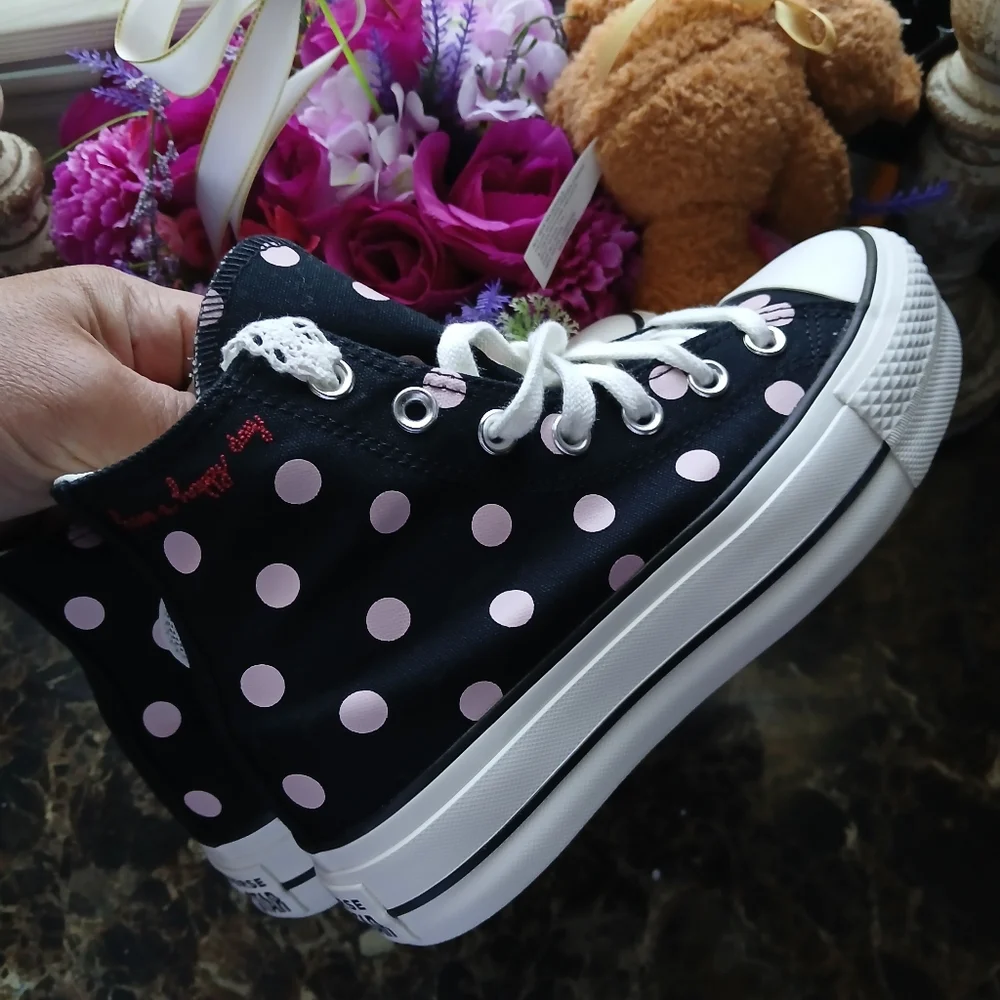 Sold CTAS Lift Hi Polk-A-Dot Platform/Lifestyle Shoes Size 7.5 for Women - Picture 8 of 11